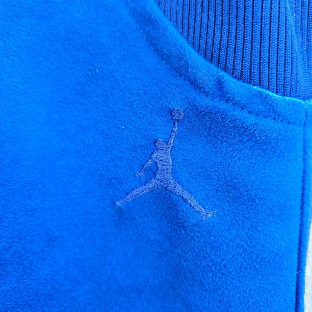 VINTAGE Air Jordan Men Activewear Pants Large Blue Sweatpants Logo Y2K READ